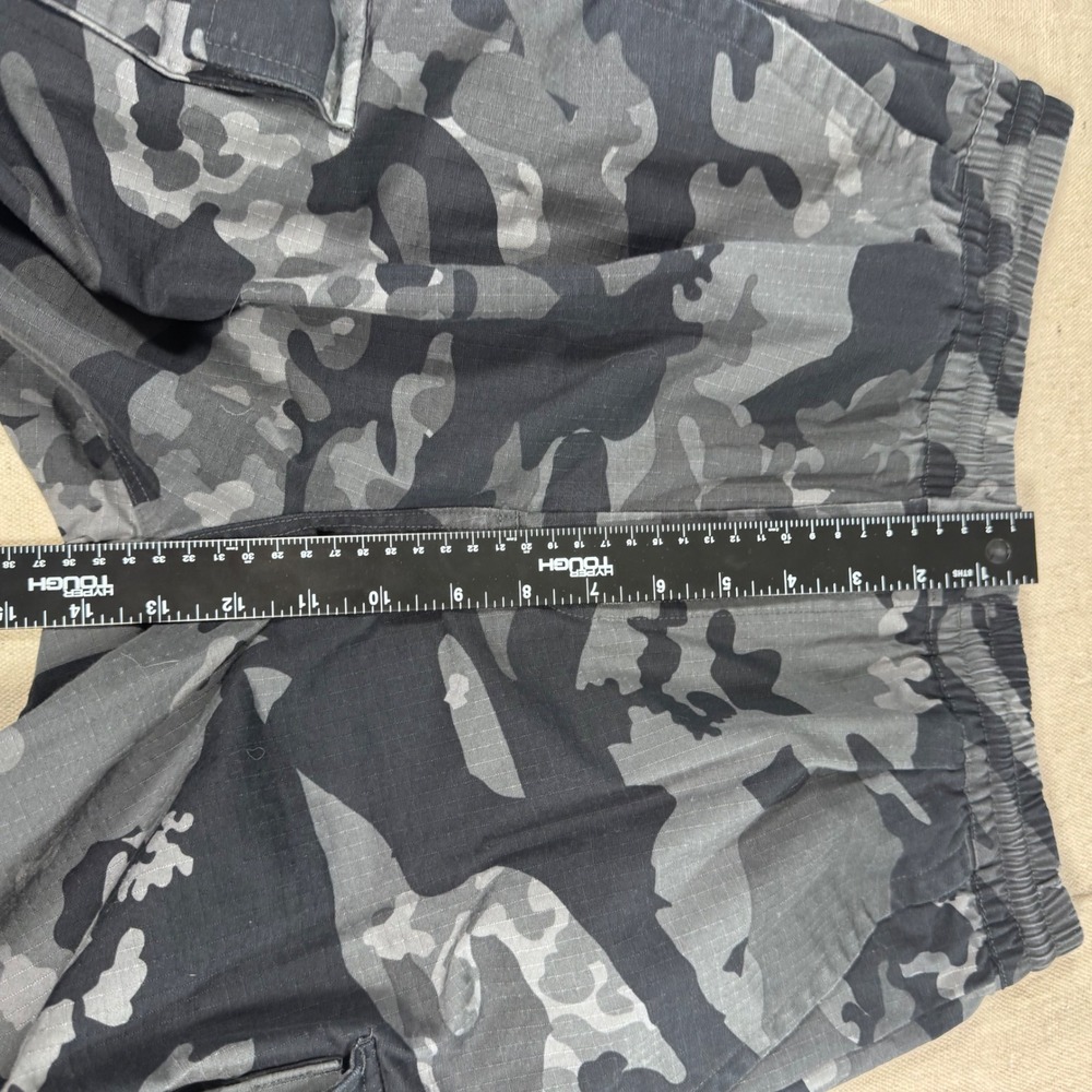Adidas Cargo Pants Mens Medium Grey Black Camo Good Ripstop IK3535 Trefoil - Picture 11 of 13
